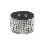 Flannel Bracelet Manufacturer - Diamond Inlaid Snap Button Bohemian Women Wide