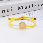 Woven Bracelets Manufacturer - Stainless Steel Blank Round Adjustable Rope Mens