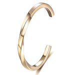 Bangle Bracelet Manufacturer - C-Shaped Open Stainless Steel Smooth Twisted Titanium