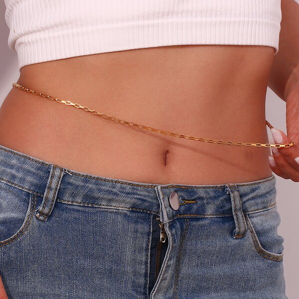 Belly Chain Manufacturer - Non Tarnish Waterproof 18k Gold Plated Stainless Steel Women