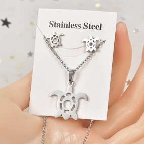 Jewelry Set Manufacturer - Waterproof Stainless Steel Heart Star Tree Necklace Earring