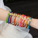 Silicone Bracelet Manufacturer - Fashion Simple Jelly Bangle Paint Gold Powder Alloy