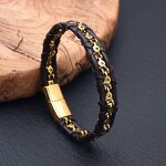 Leather Bracelet Manufacturer - Stainless Steel Chain Retro Punk Braided Mens