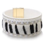 Leather Bracelet Manufacturer - Leopard Zebra Tiger Fur Wide Wrap Women Fashion