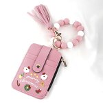 Leather Card Holder Manufacturer - Folded Silicone Bead Wallet Key Chains Women