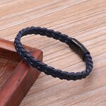 Leather Bracelet Manufacturer - Titanium Steel Black Personality Wristband Gift