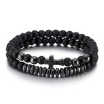 Beaded Bracelet Manufacturer - Natural Stone Cross Palm Copper Micro-Inlaid Zircon