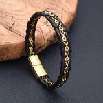 Leather Bracelet Manufacturer - Stainless Steel Chain Retro Punk Braided Mens
