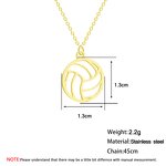 Pendant Necklace Manufacturer - Sports Volleyball Shaped Stainless Steel Unisex