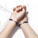 Couple Bracelet Manufacturer - Alloy Sun Moon Leather Hand-Woven Long Distance Gift