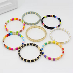 Elastic Bracelet Manufacturer - Gold Plated Tila Beads Bohemia Style Cute