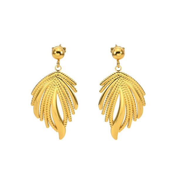 Stainless Steel Earrings Manufacturer - Designer Wings 18K Gold Plated Waterproof Women
