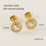 Stud Earrings Manufacturer - Stainless Steel Zircon Turquoise Multi-Color Women