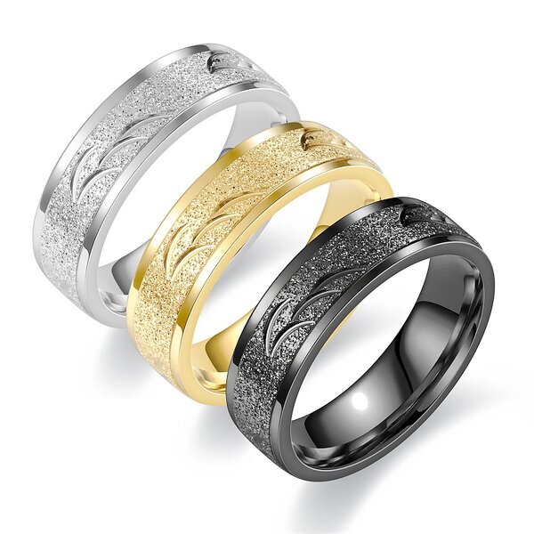 Stainless Steel Ring Manufacturer - Wholesale 18K Gold 6MM Snake Ring Couples Gift