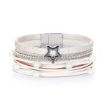 Leather Bracelet Manufacturer - Punk Magnetic PU Multi-layer Bohemian Diamond Women