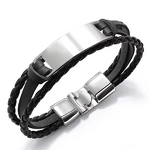 Leather Bracelet Manufacturer - Bulk Custom Engraved Multilayer Stainless Steel