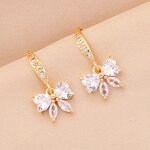 Pendant Earrings Manufacturer - Dainty Full Diamond Zircon Butterfly Brass Women