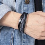 Leather Bracelets Manufacturer - Silver Multi-Strand Stainless Steel Magnetic Clasp