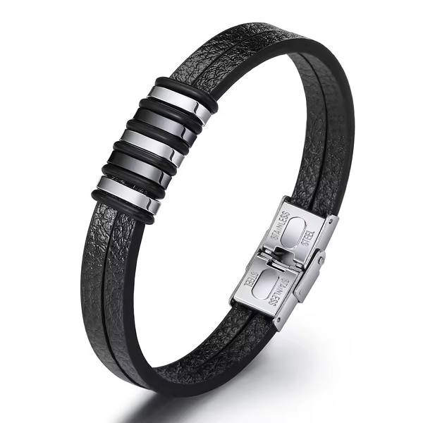 Leather Bracelet Manufacturer - Stainless Steel 925 Silver Bulk Trendy Mens