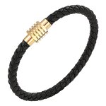 Men's Bracelet Manufacturer - Stainless Steel Leather Rope Woven Wristband