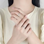 Couple Rings Manufacturer - Princess Knight Silver Plated Zircon Engagement Resizable