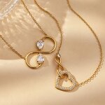 Necklace Set Manufacturer - Korean 8 Shaped Infinity Zircon Heart 18K Gold Plated
