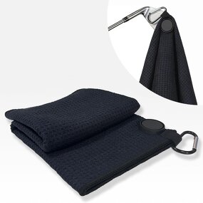 Golf Towel Manufacturer - Custom Logo Microfibre Waffle 30x30cm Grommet Hook Sports Care