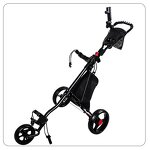 Golf Push Cart Manufacturer - 3-Wheel Foldable Manual Aluminium 60kg Load Capacity
