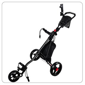 Golf Push Cart Manufacturer - 3-Wheel Foldable Manual Aluminium 60kg Load Capacity