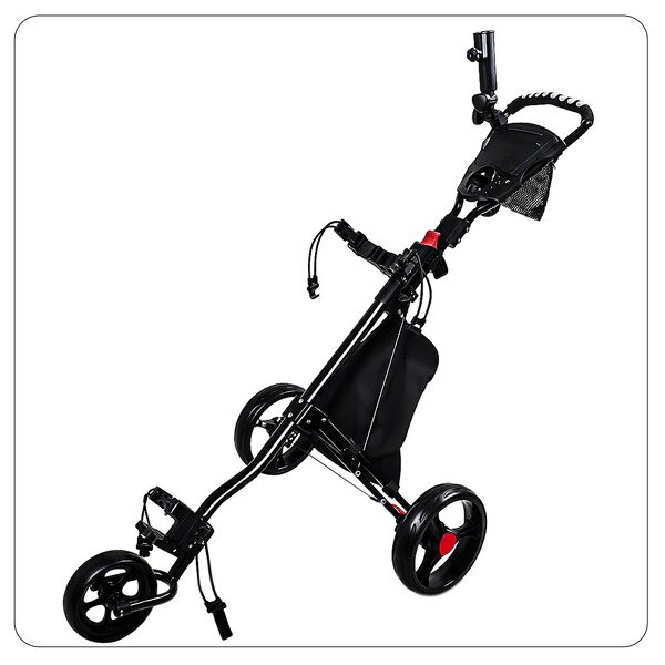 Golf Push Cart Manufacturer - 3-Wheel Foldable Manual Aluminium 60kg Load Capacity