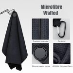 Golf Towel Manufacturer - Custom Logo Microfibre Waffle 30x30cm Grommet Hook Sports Care