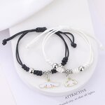 Charm Bracelets Manufacturer - 2pcs/set Star Flower Alloy Imitation Rhodium Plated Women Anniversary Gift