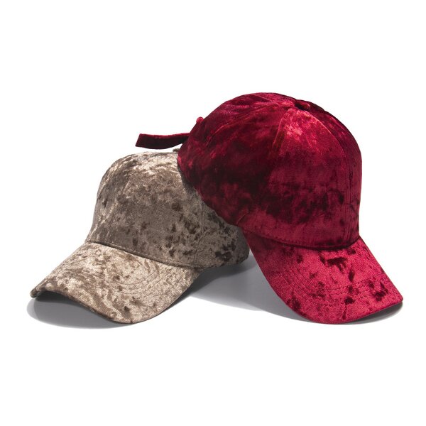 Sports Caps Manufacturer - 6 Panel Blank Strap Back Velour Velvet Autumn Winter Women Men Cap
