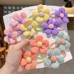 Hair Clips Set Manufacturer - 2 Pcs/set Cute Color Flower Ornament Girls Kids Lovely Barrettes