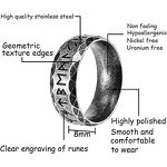 Ring Manufacturer - 8mm Viking Ancient Text Stainless Steel Waterproof Punk Men Engagement Buddhism