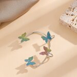 Ear Cuff Earrings Manufacturer - Butterfly Wrapped Climber Fairy Gradient Glitter Gold Plated Women