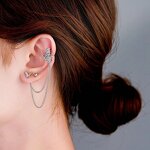 Cuff Earrings Manufacturer - Gold Plated Butterfly Heart Long Tassel Non-Piercing Women Trendy Jewelry