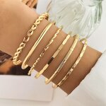 Bangle Set Manufacturer - Multi-Layer Punk Gold Metal Geometric Star Opening Women Fashion Link