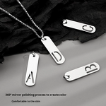 Pendant Necklace Manufacturer - Titanium Steel Niche Letter Gold-Plated Trendy Brand Men Versatile Jewelry