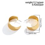 Stud Earrings Manufacturer - Geometric Punk CC Shape Alloy Thick Ring Hip Hop Party Women Fashion
