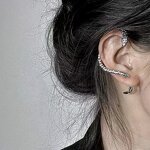 Clip-On Earrings Manufacturer - Vintage Punk Gold-Plated Snake Butterfly Geometric Women Party Jewelry