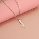 Pendant Necklace Manufacturer - Custom Stainless Steel Link Blank Geometric Engraving DIY Unisex