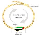 Link Bracelet Manufacturer - Gold Silver Map Flag Stainless Steel Zinc Alloy Fashionable Business Adjustable