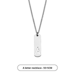 Pendant Necklace Manufacturer - Titanium Steel Niche Letter Gold-Plated Trendy Brand Men Versatile Jewelry