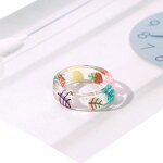 Finger Ring Manufacturer - European-American Fruit Smile Animal Leaf Acrylic Resin Women Girls Cute Jewelry