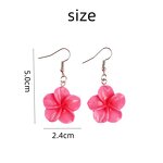 Drop Earrings Manufacturer - Hawaiian Beach Plastic Flower Stylish Summer Women Girls Fashion Jewelry