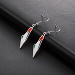 Drop Earrings Manufacturer - 18K Gold Enamel Palestine Map Flag Stainless Steel Supporting Women Jewelry
