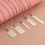 Pendant Necklace Manufacturer - Custom Stainless Steel Link Blank Geometric Engraving DIY Unisex