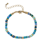 Bracelet Manufacturer - European-American Woven Layered Rainbow Shell Bead Women Fashion Bangle