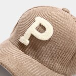 Baseball Cap Manufacturer - Korean Large P Letter Corduroy Autumn Winter Couple Gorras Soft Fabric